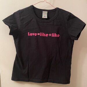 Old Navy Black Tee with Pink Graphic
